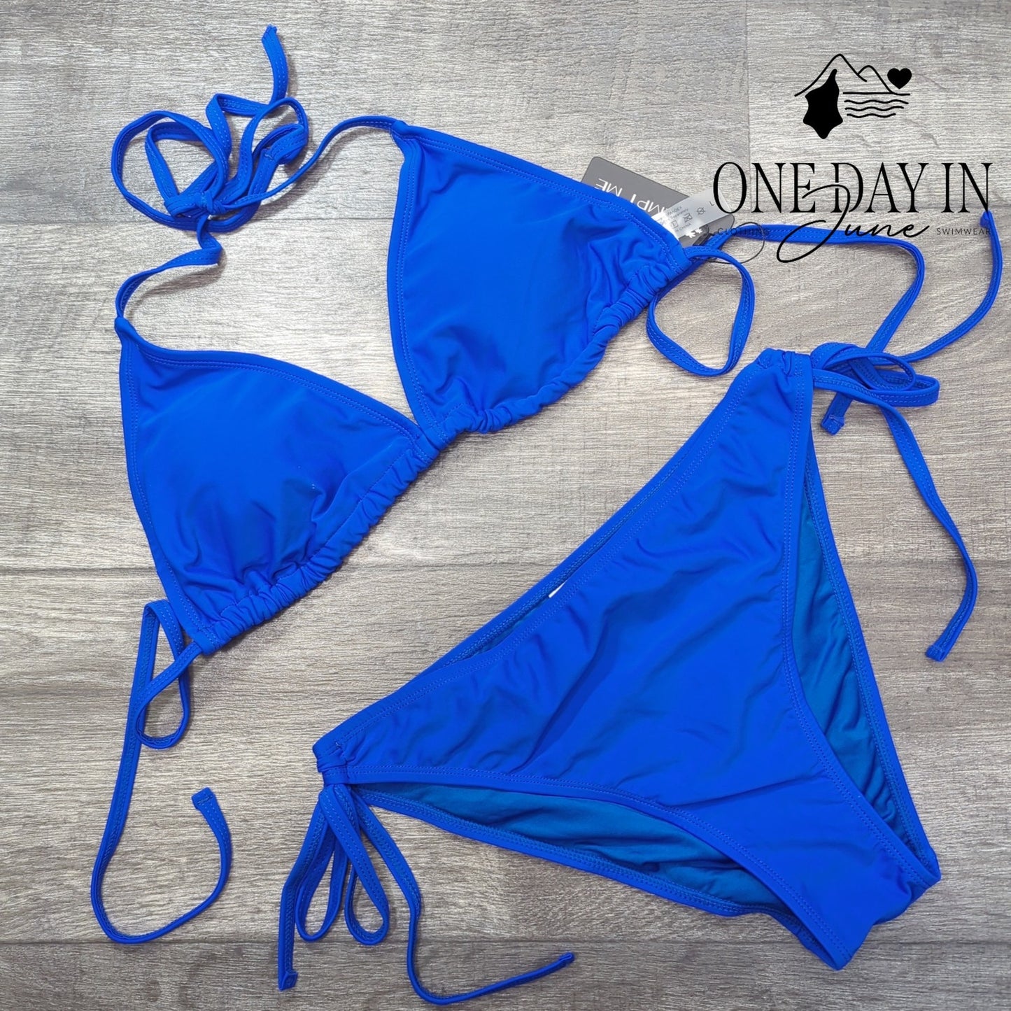 Tempt Me Halter Tie Back Tie Side Bikini Swimsuit Size L