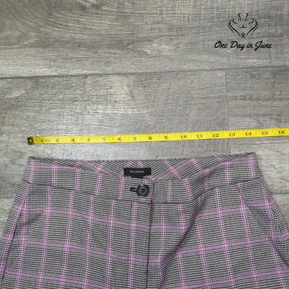 Halogen Bootcut Dress Pants Gray Pink Plaid Windowpane Trousers Size 8