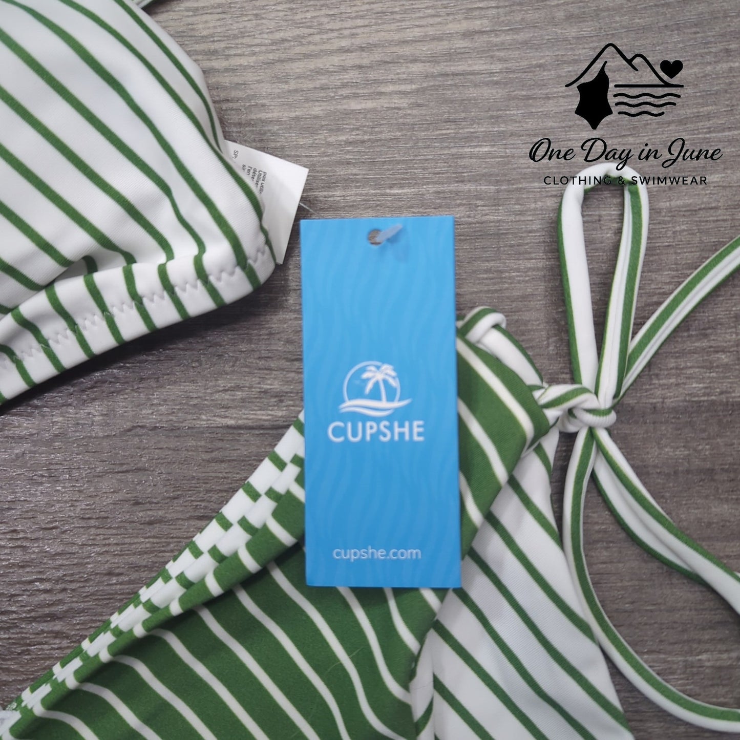 Cupshe Reversible Bottom Braid Back Tie Side Bikini Swimsuit Size S