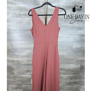 Wilfred Aritzia Ecoulement Jumpsuit Amaretto Tie Back Wide Leg NWT Size 4