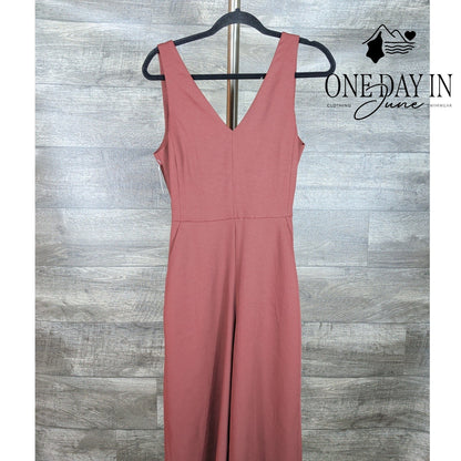 Wilfred Aritzia Ecoulement Jumpsuit Amaretto Tie Back Wide Leg NWT Size 4