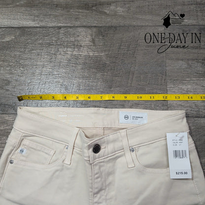 AG Adriano Goldschmied Farrah High Rise Skinny Jeans Cream Stretch NWT Size 4
