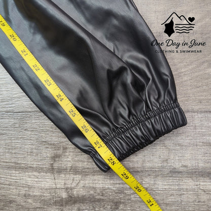 AQ Sport Faux Leather Jogger Pants Size S