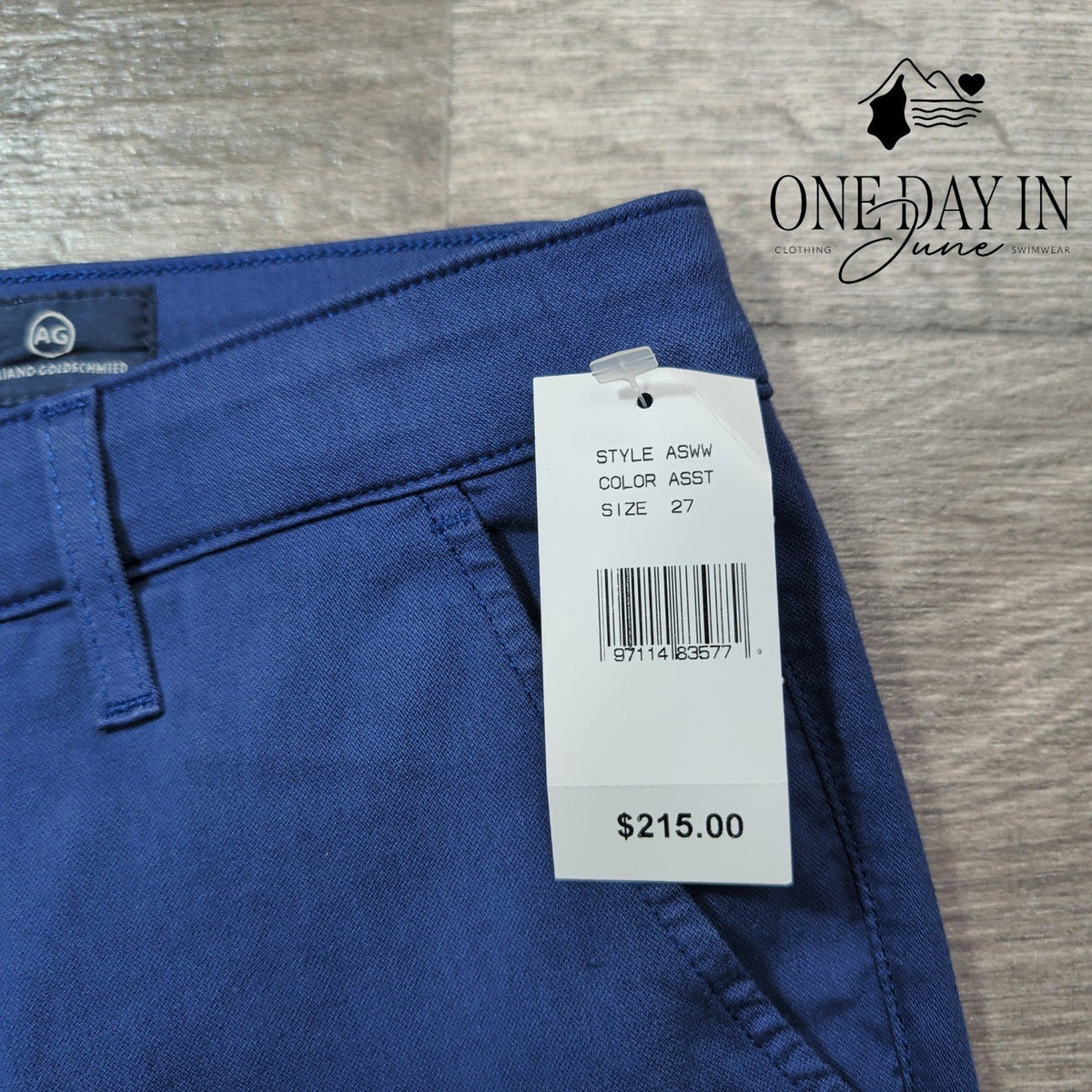 AG Adriano Goldschmied The Tristan Tailored Trouser Pants Blue NWT Size 4 (27)
