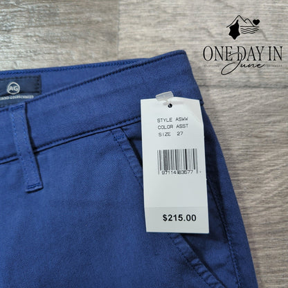 AG Adriano Goldschmied The Tristan Tailored Trouser Pants Blue NWT Size 4 (27)