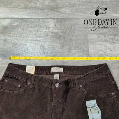 St. John's Bay Plus Size Straight Leg Corduroy Pants Brown NWT Size 16W