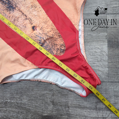 Aleumdr Man Print One Piece Swimsuit Size M