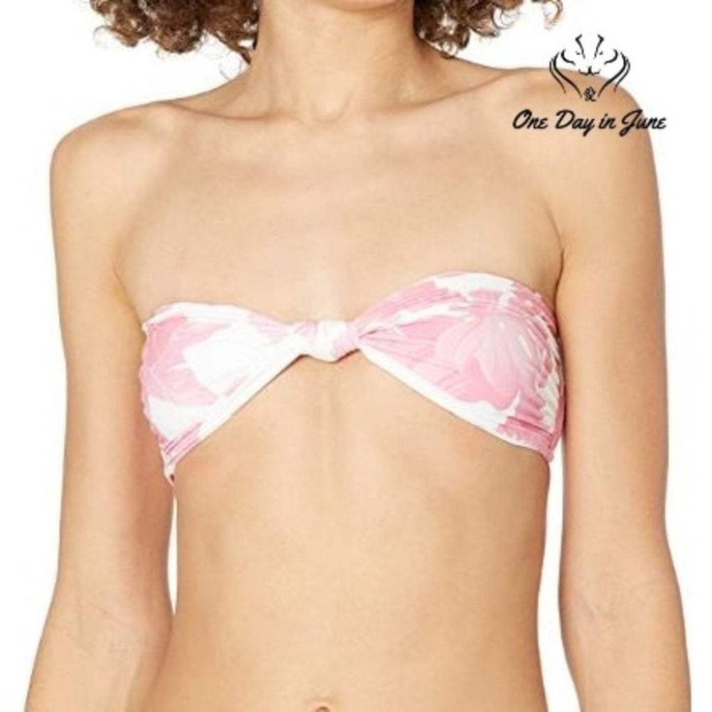 Guess Standard Twisted Bandeau Bikini Top Swimsuit Size L