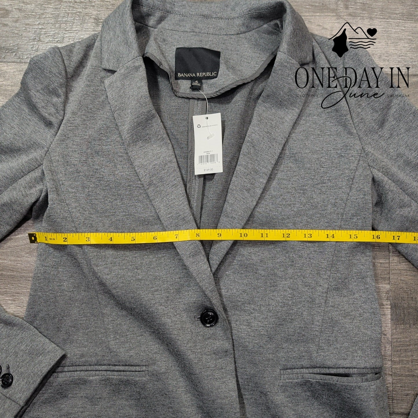 Banana Republic Single Button Blazer Gray Tailored Career Jacket NWT Size 6