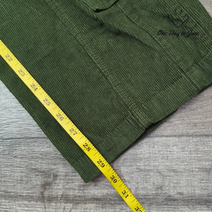 Angel Kiss Cargo Corduroy Pants Juniors Green Comfort Waist Y2K NWT Size 5
