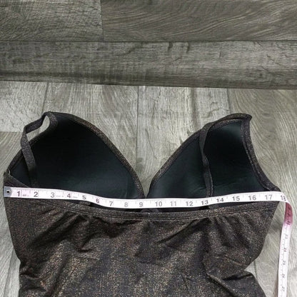 Kenneth Cole Push Up Mio One Piece Swimsuit Bronze Metallic NWT Size 3X