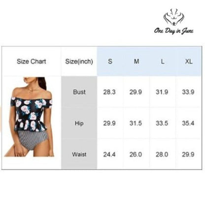 Ferbia High Waist Falbala Bikini Swimsuit Size XL