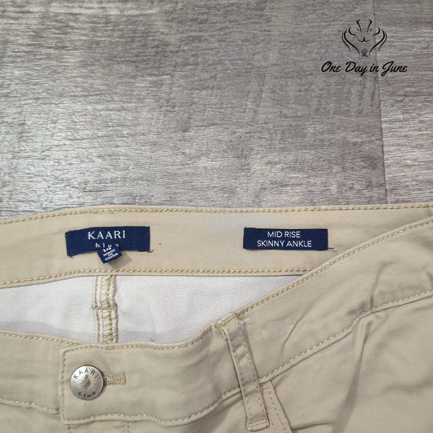 Kaari Blue Mid Rise Skinny Ankle Pants Size 14