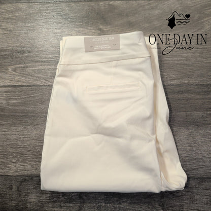 Chico's So Slimming Brigitte Slim Leg Crop Pants White NWT Size Chico's 1.5 (10)