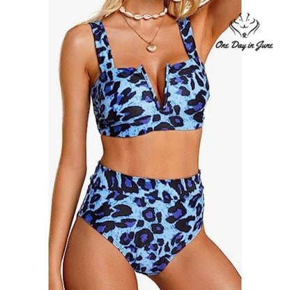 Saodimallsu V Wire High Wasted Bikini Swimsuit Size L