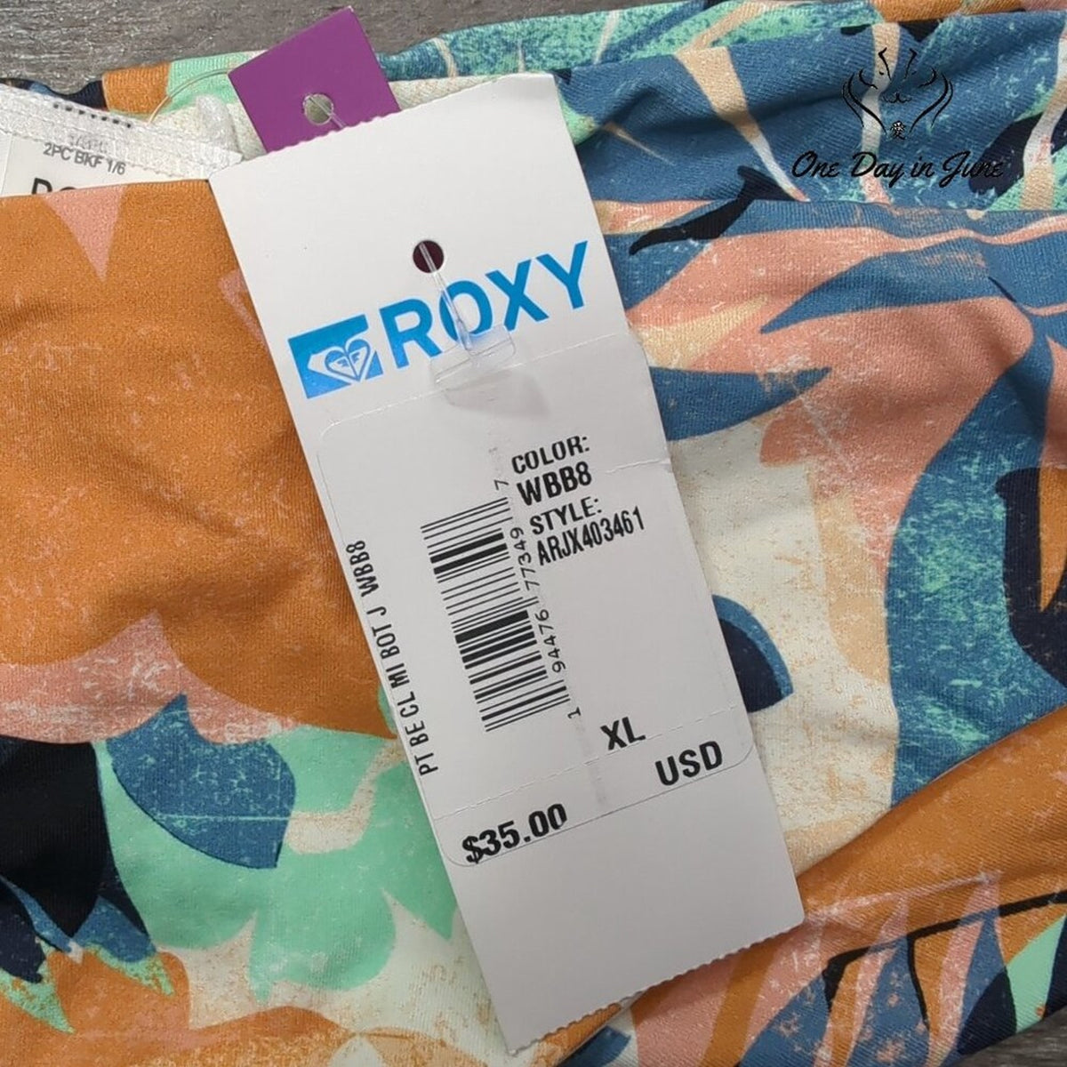 Roxy PT Beach Classics Mini Bikini Bottom Zeta Blossom Floral NWT $35 Size XL