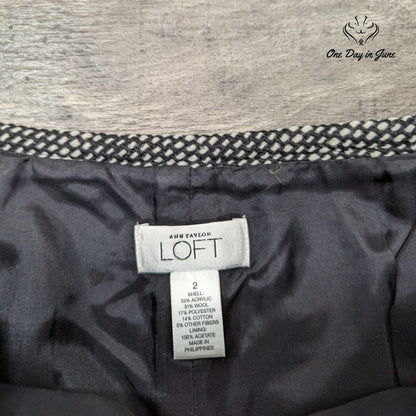 Loft Wool Blend Midi Skirt Size 2