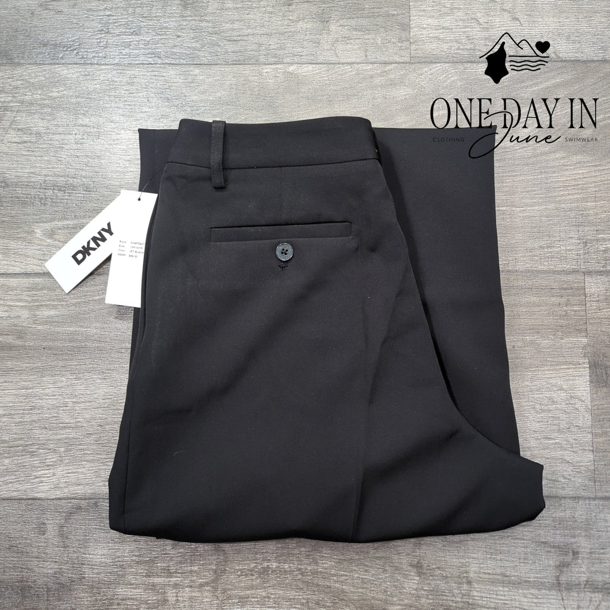 DKNY Petite Wide Leg Pleated Trouser Pants Jet Black NWT Size 10P