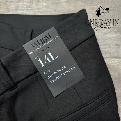 White House Black Market Elle Slim Trouser Pants Stretch Long NWT $99 Size 14L