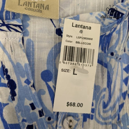 Lantana Casuals Camp Sleeve Button Down Top Size L