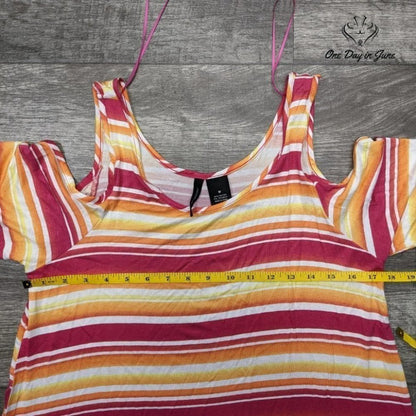 New Directions Women's Cold Shoulder Short Sleeve Mini Dress Size M