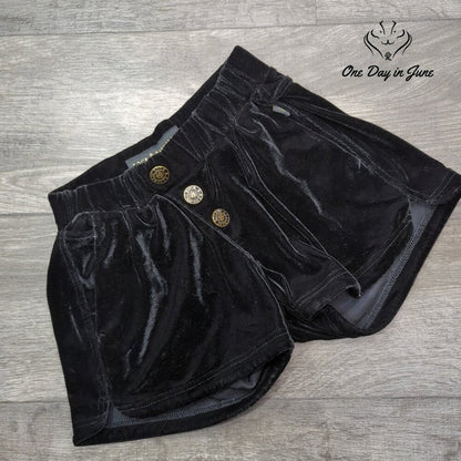 Rock & Republic Black Velvet Pull On High Rise Shorts Size 2
