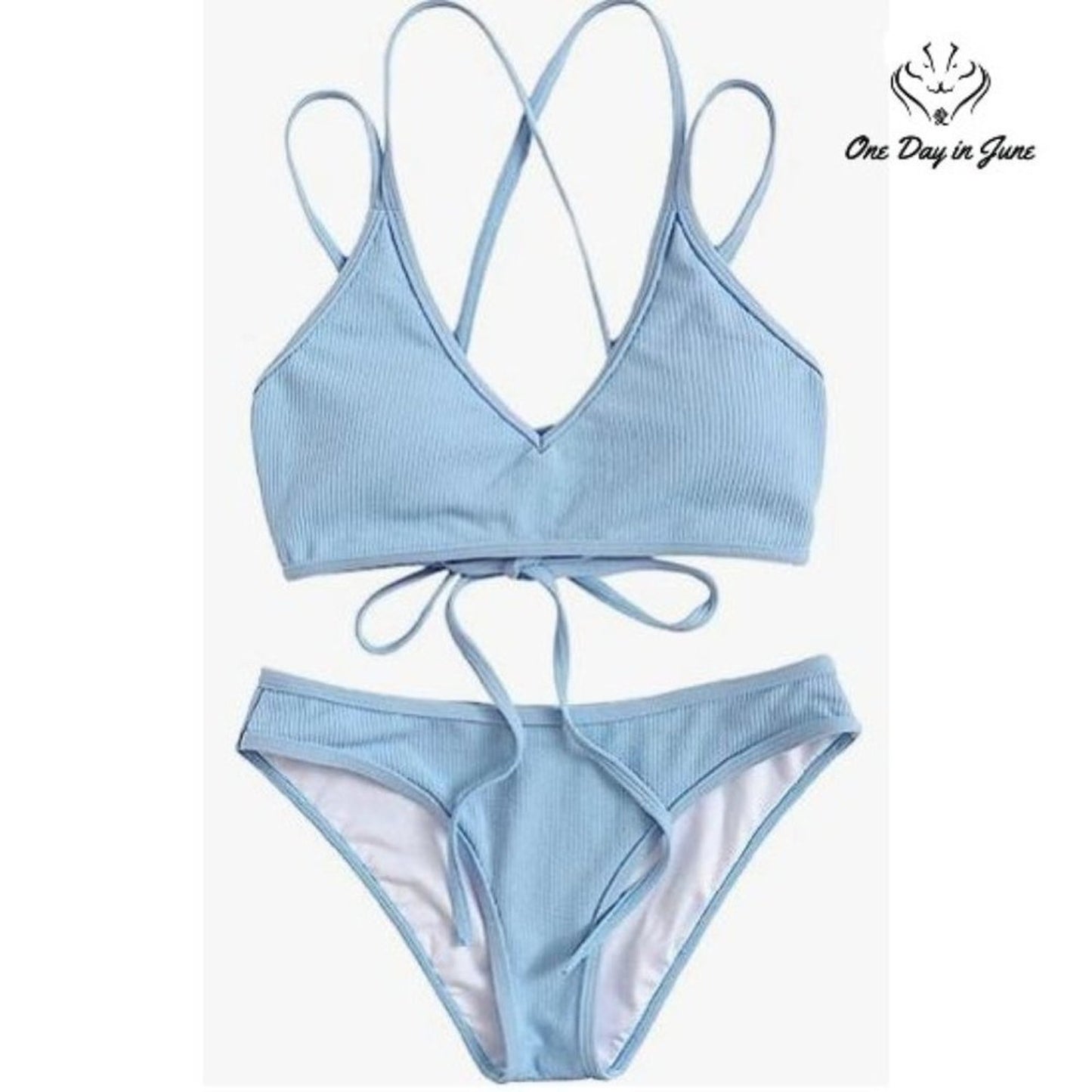 SweatyRocks Criss Cross Back Bikini Swimsuit Size L