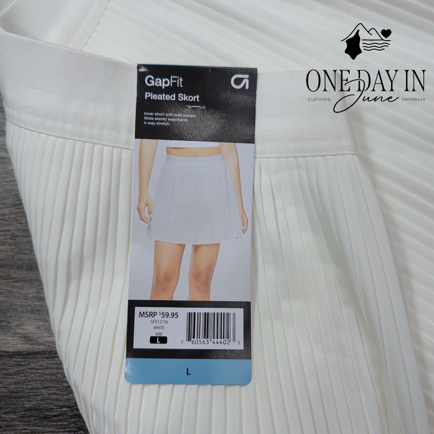 Gap Pleated Skort White Tennis Pickleball Athletic Skirt NWT Size L