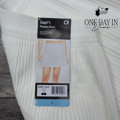 Gap Pleated Skort White Tennis Pickleball Athletic Skirt NWT Size L