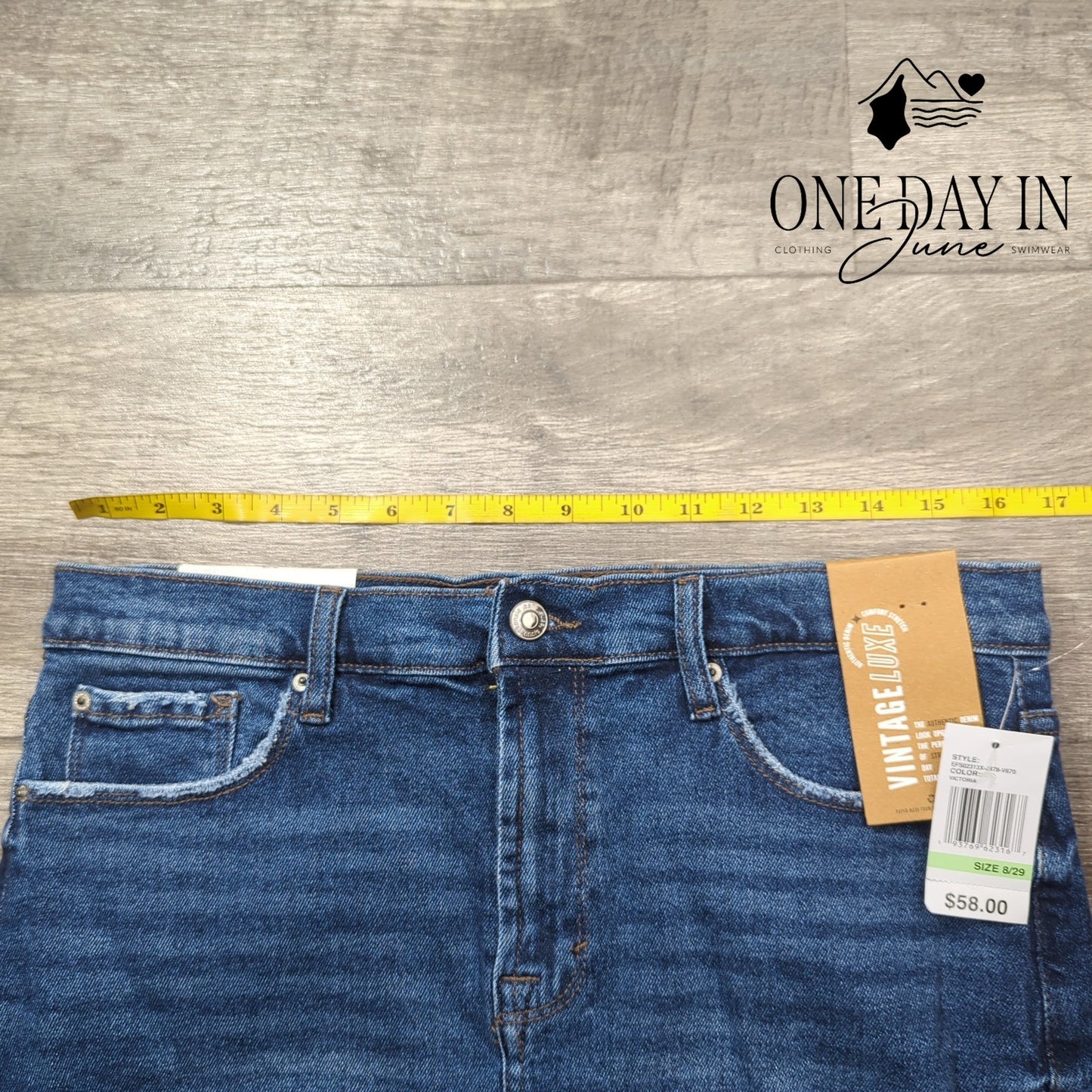 Kensie Jeans Vintage Luxe Denim Skirt Size 8