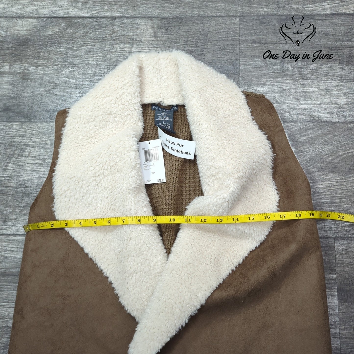 Chelsea & Theodore Fleece Collared Vest Size L