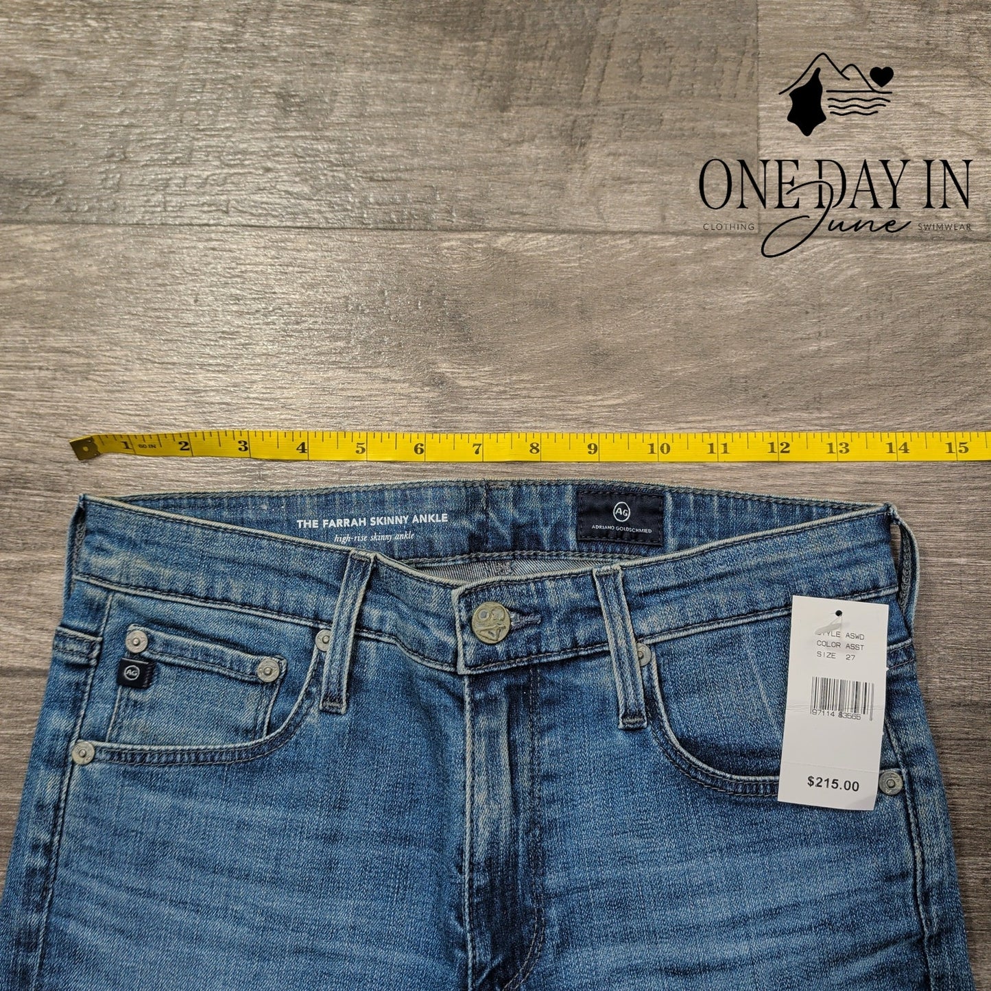 AG Adriano Goldschmied Farrah Skinny Ankle High Rise Raw Hem NWT $215 Size 4 (27