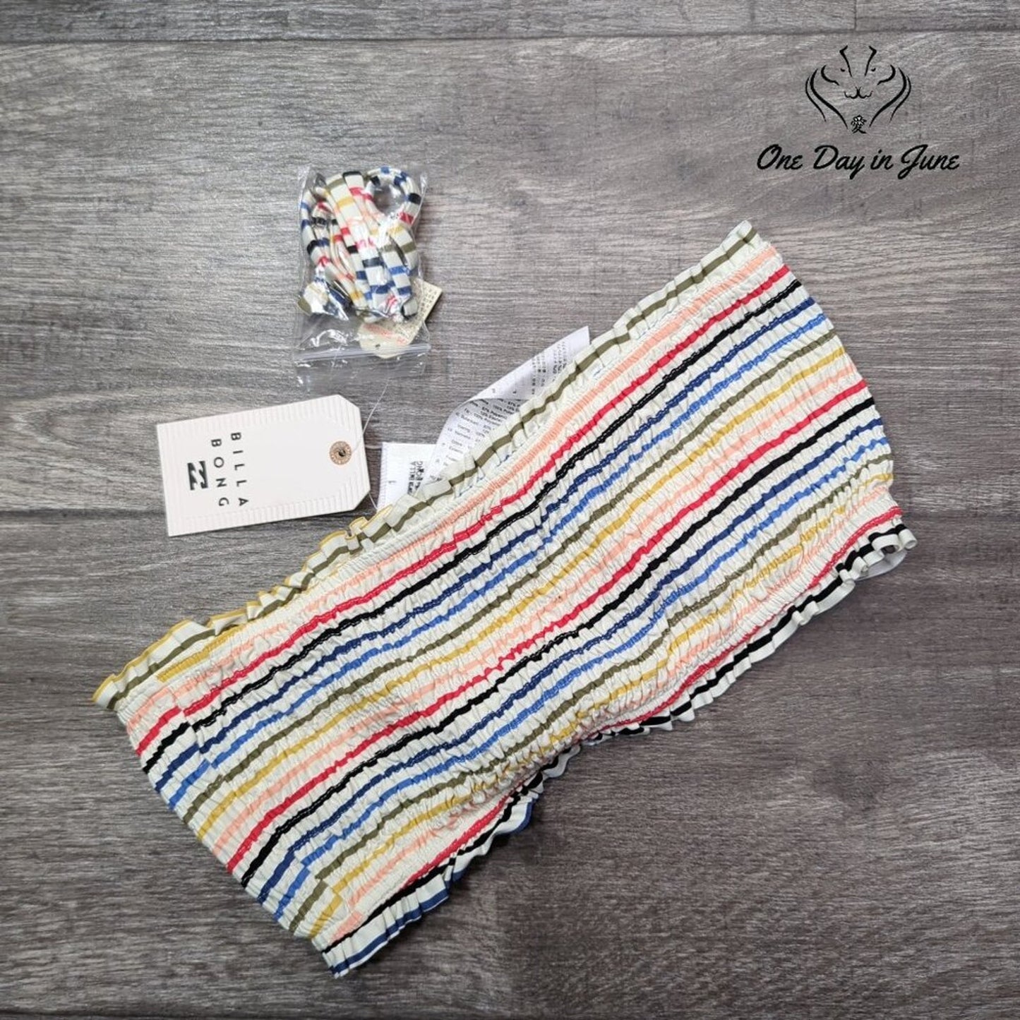 Billabong Gimme Sun Smock Tube Bikini Top Size M