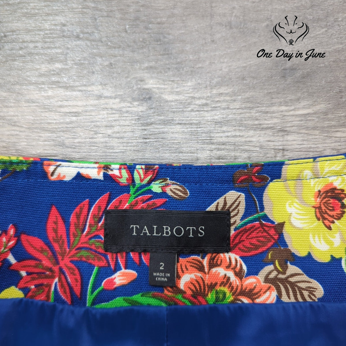 Talbots Tropical Floral Print Mini Skirt Blue Multicolor Size 2