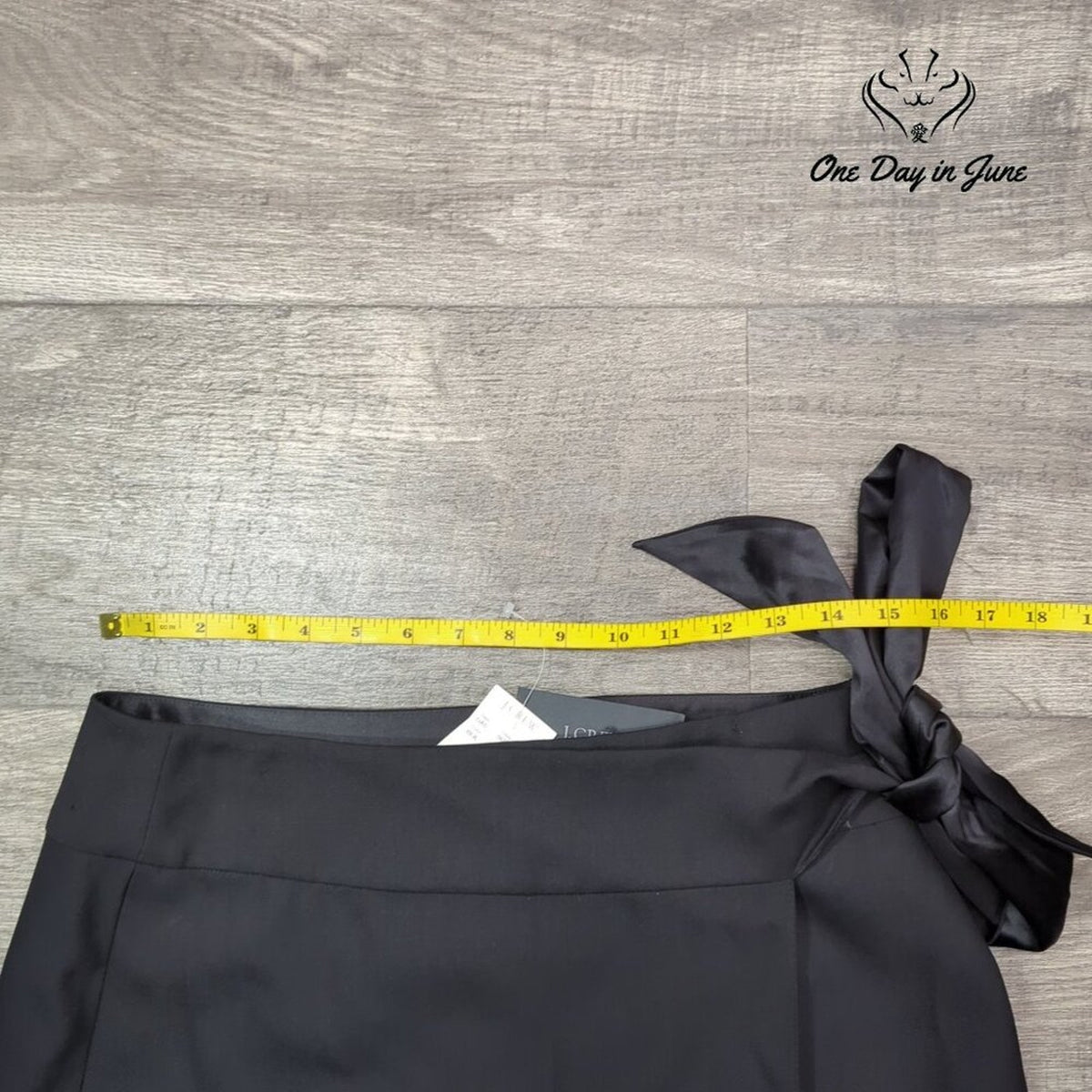 J. Crew Collection Tuxedo Wrap Skirt Black Wool Satin Bow NWT $168 Size 8