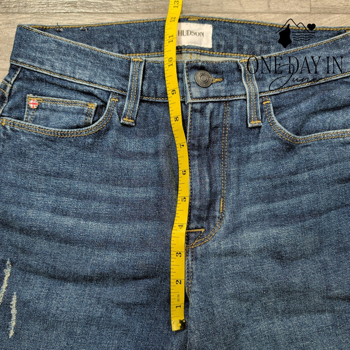 Hudson Blair High Rise Skinny Ankle Jeans Distressed Blue NWT Size 0 (25)