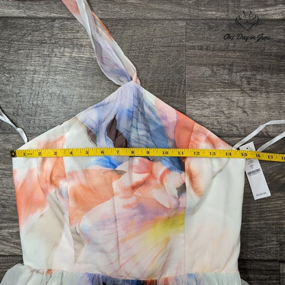 White House Black Market Floral Halter Dress Size 6