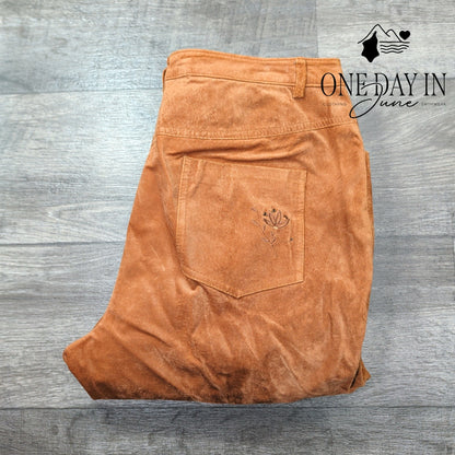 August Silk Logic Suede Pants Size 14