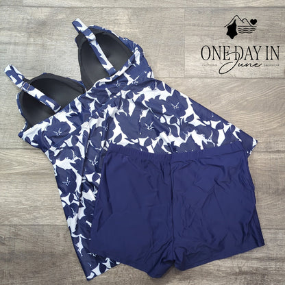 Zando Twist Front Boyshort Tankini Swimsuit Size XL