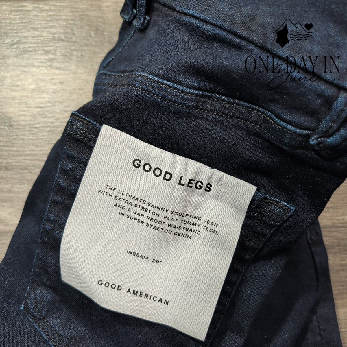 Good American Good Legs Skinny Jeans Dark Blue 29 Inseam NWT Size 6