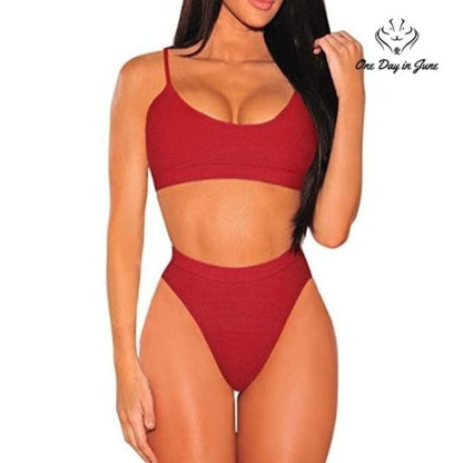 Pink Queen Push Up High Waist Bikini Swimsuit Size XL