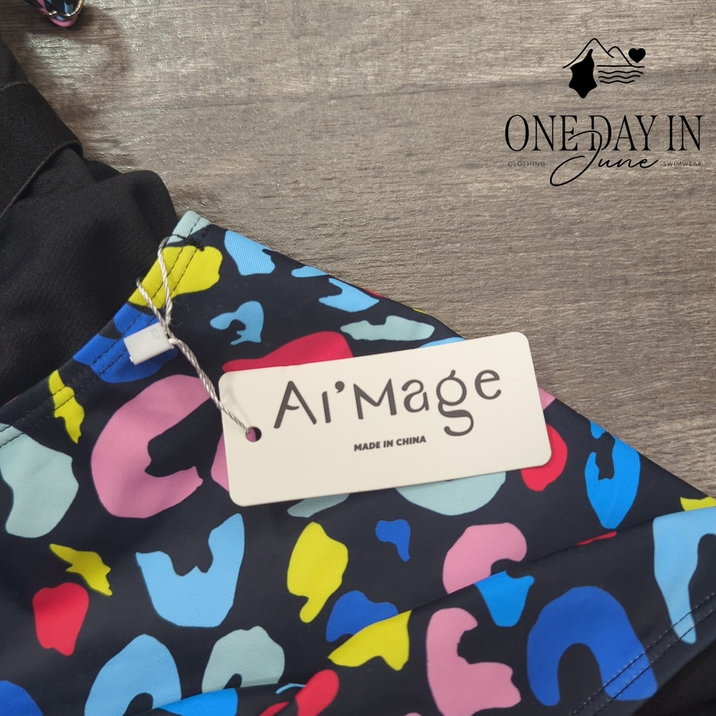 Aimage NWT Ring Back One Piece Swimsuit Multicolor High Cut O-Ring Size XL