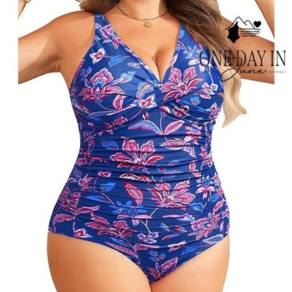 Yonique Plus Size Twist Front One Piece Swimsuit Size 18W