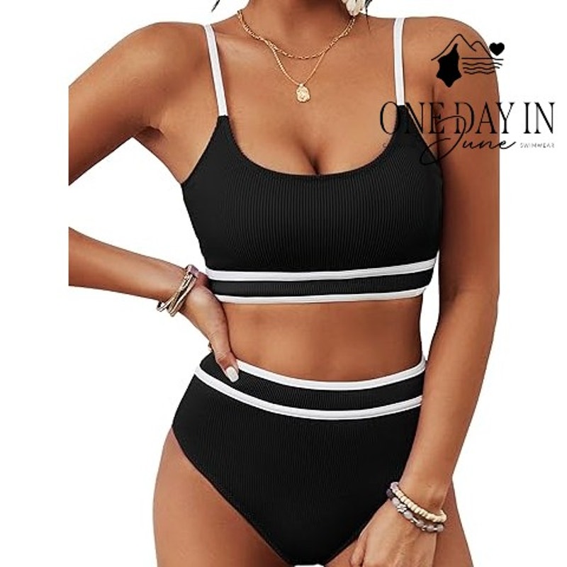 Blooming Jelly Ribbed High Waist Crop Bikini Swimsuit Size L