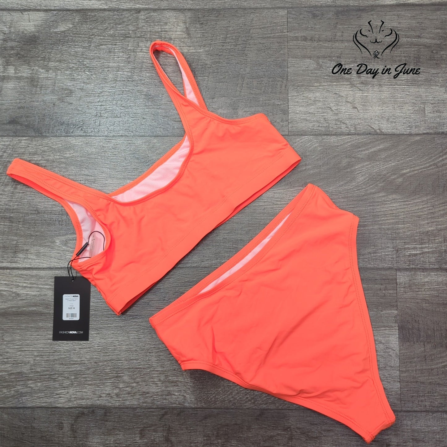 Fashion Nova Crop Top High Waist Bikini Size M