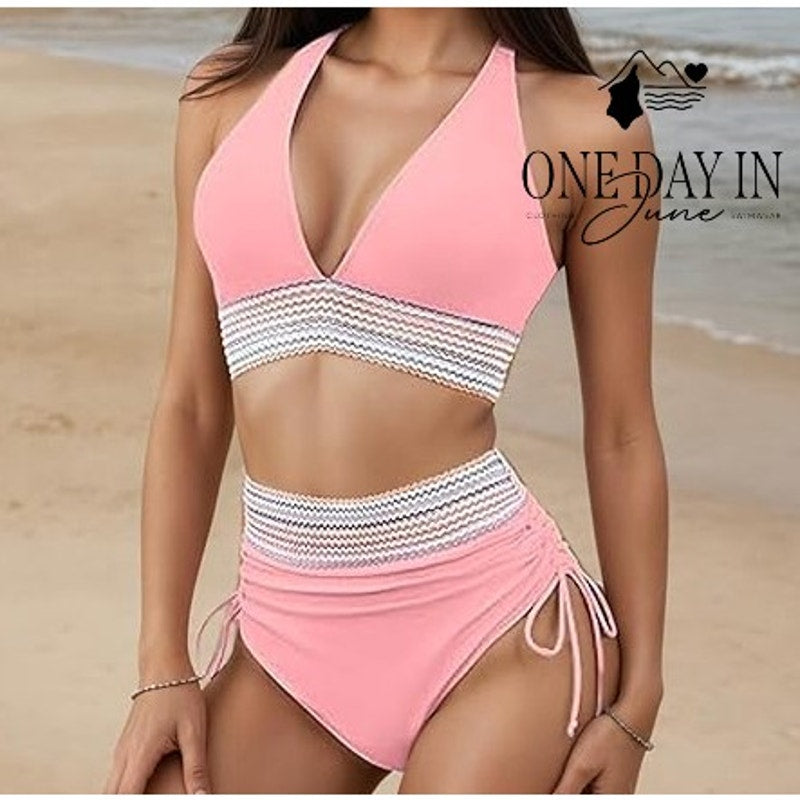 Blooming Jelly High Waist Bikini Swimsuit Size L