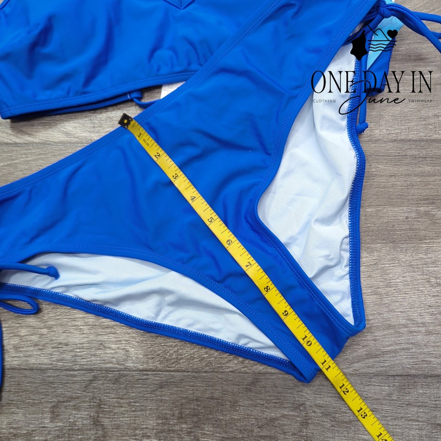 Cupshe Blue Ruched Side Bikini Swimsuit Strappy Criss Cross Back NWT Size XL