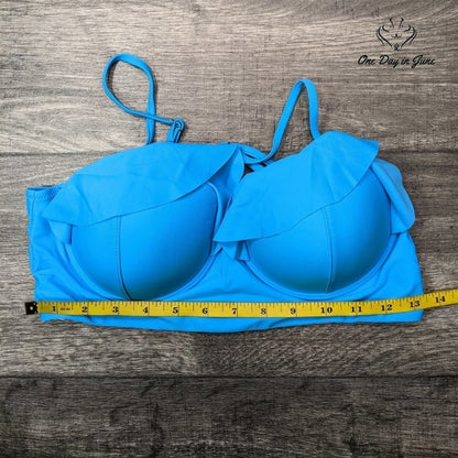 ODIJ Solid Ruffle Push Up Bikini Top Size XL