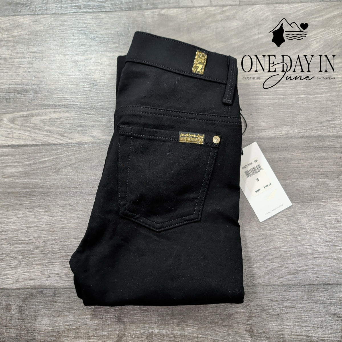 7 For All Mankind Jegging Jeans Black Skinny Stretch Denim NWT Size 2 (26)