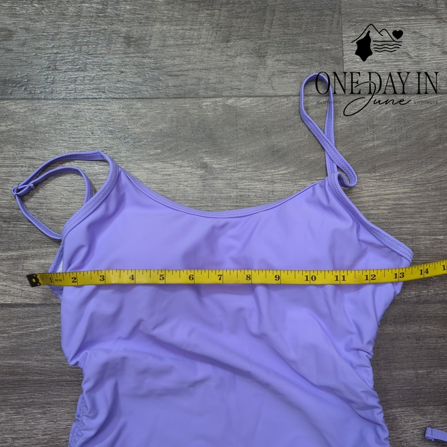 CharmLeaks Drawstring Side One Piece Swimsuit Purple Ruched New Size S